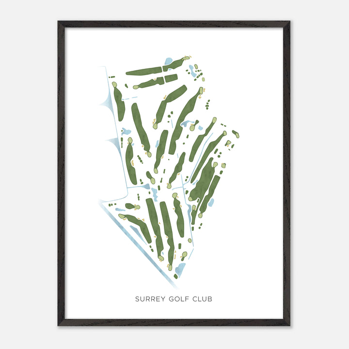 Print of Surrey Golf Club Modern Map