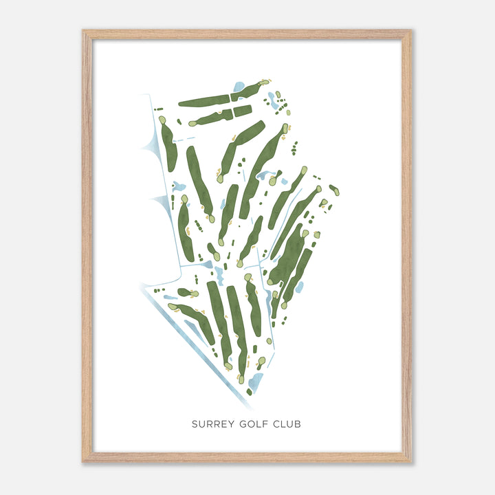 Print of Surrey Golf Club Modern Map
