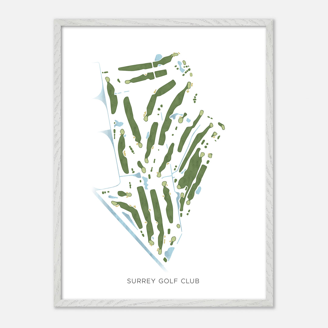 Print of Surrey Golf Club Modern Map