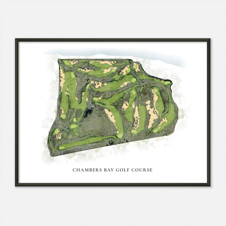 Print of Chambers Bay Golf Course Classic Map