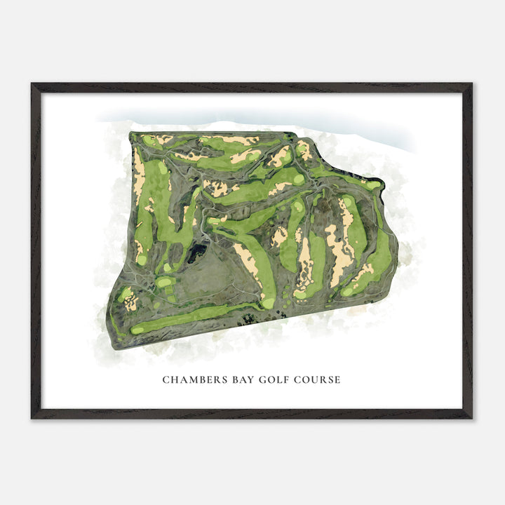 Print of Chambers Bay Golf Course Classic Map