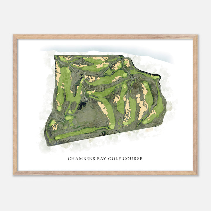 Print of Chambers Bay Golf Course Classic Map