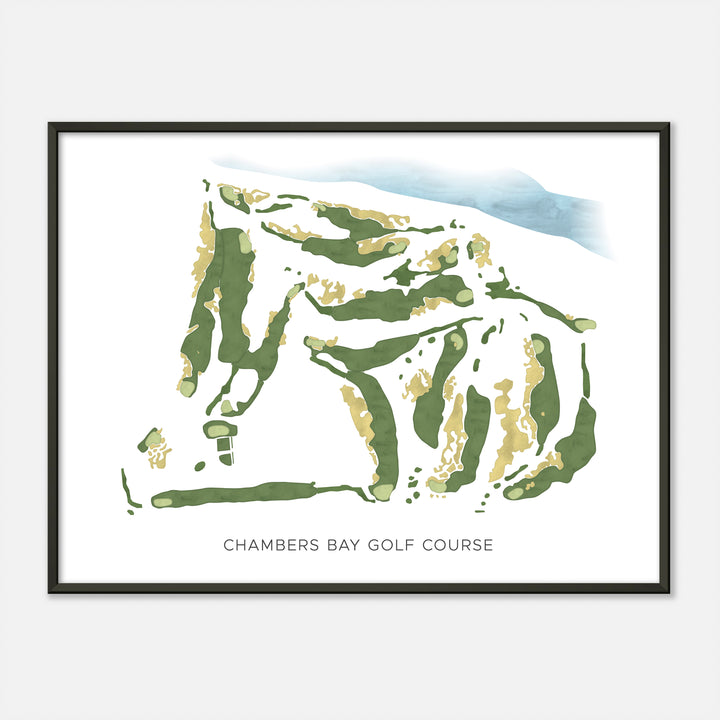 Print of Chambers Bay Golf Course Modern Map