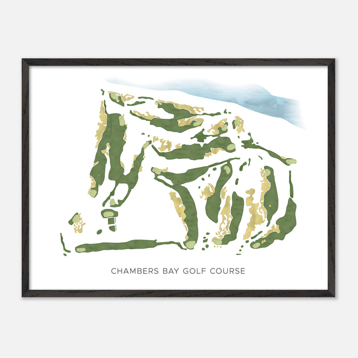 Print of Chambers Bay Golf Course Modern Map