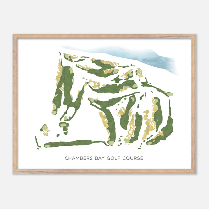 Print of Chambers Bay Golf Course Modern Map