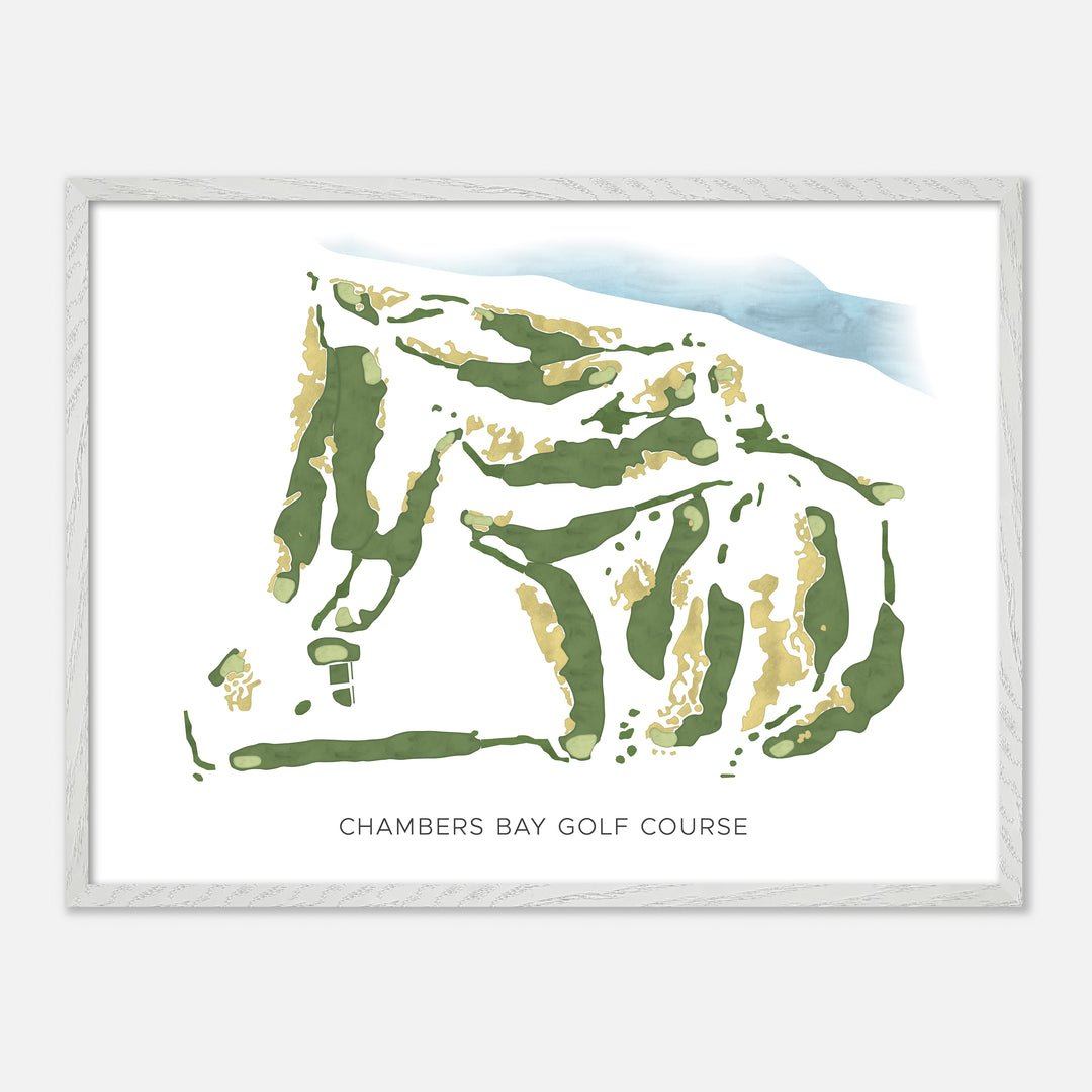 Print of Chambers Bay Golf Course Modern Map