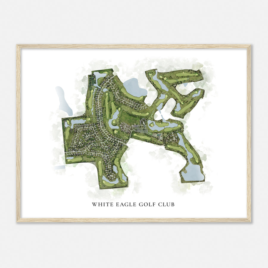 Print of White Eagle Golf Club Classic Map