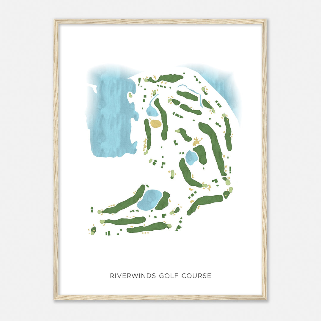 Print of Riverwinds Golf Course Modern Map
