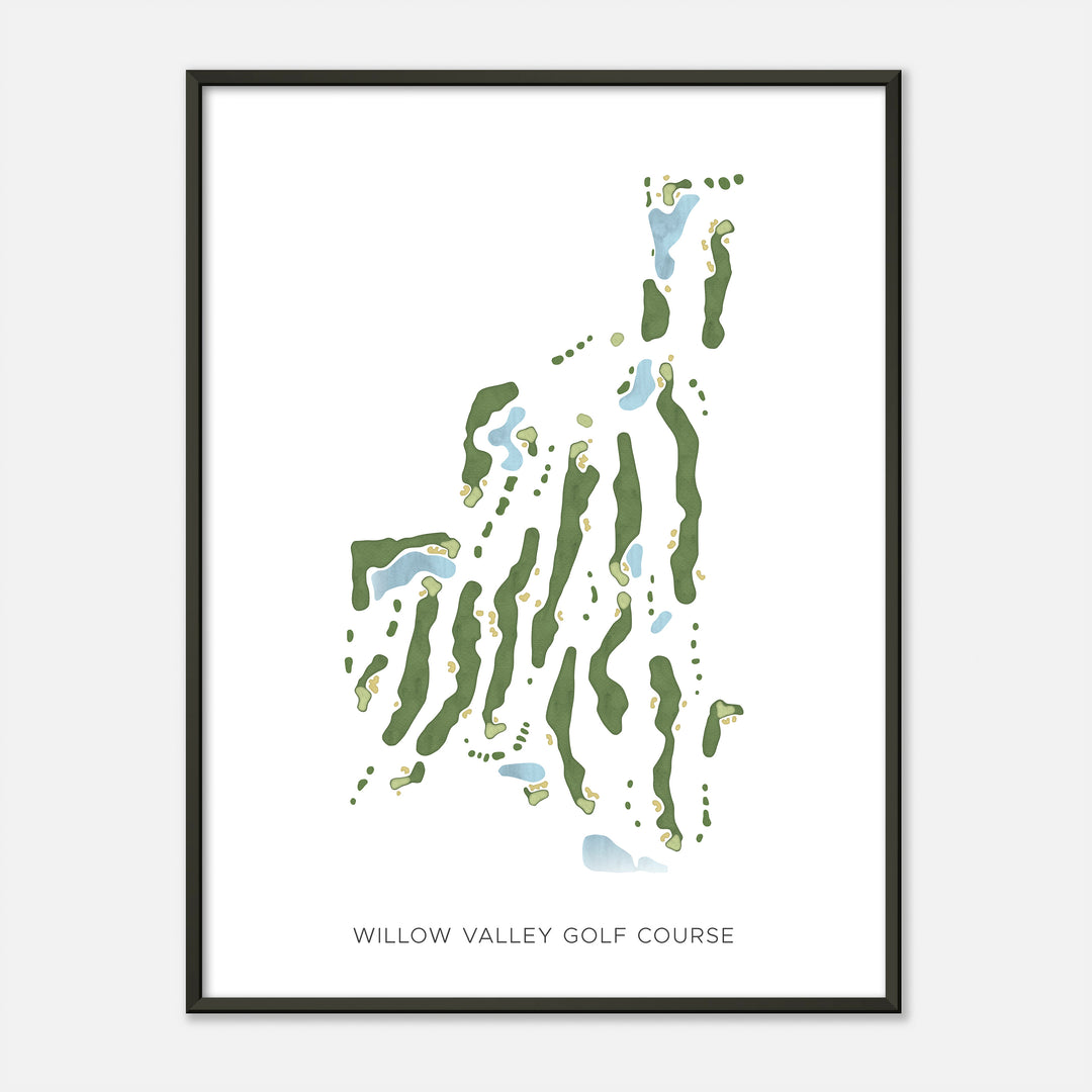 Print of Willow Valley Golf Course Modern Map