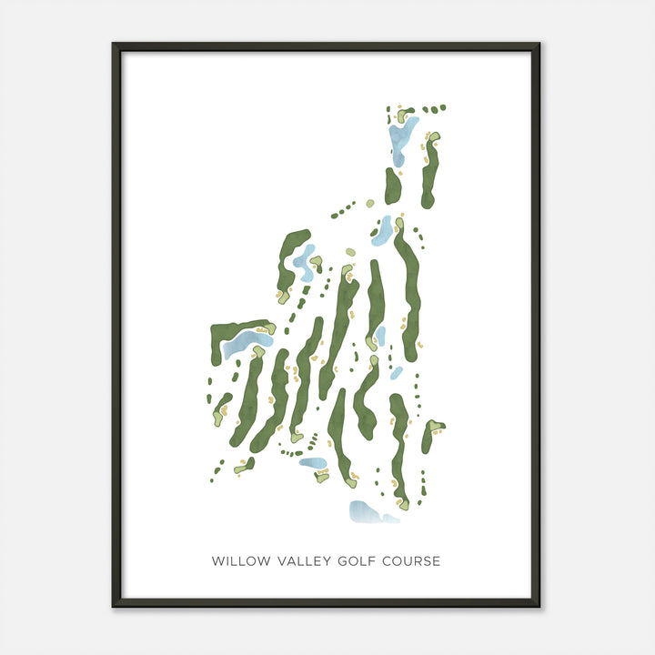 Print of Willow Valley Golf Course Modern Map