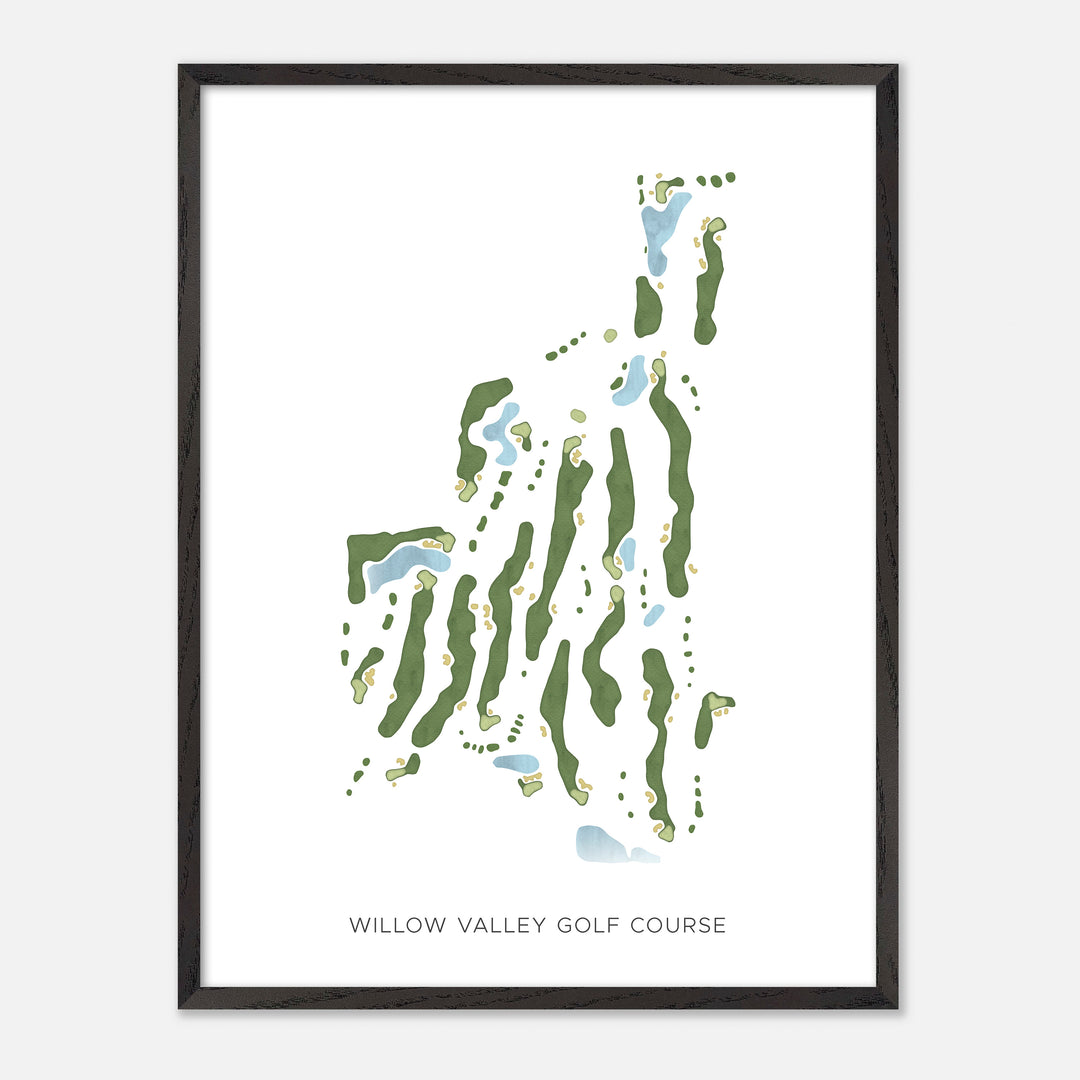Print of Willow Valley Golf Course Modern Map