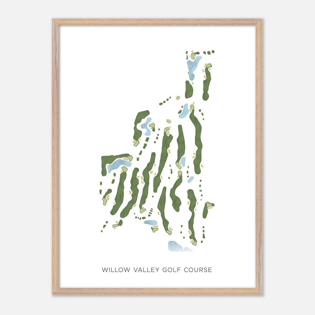 Print of Willow Valley Golf Course Modern Map