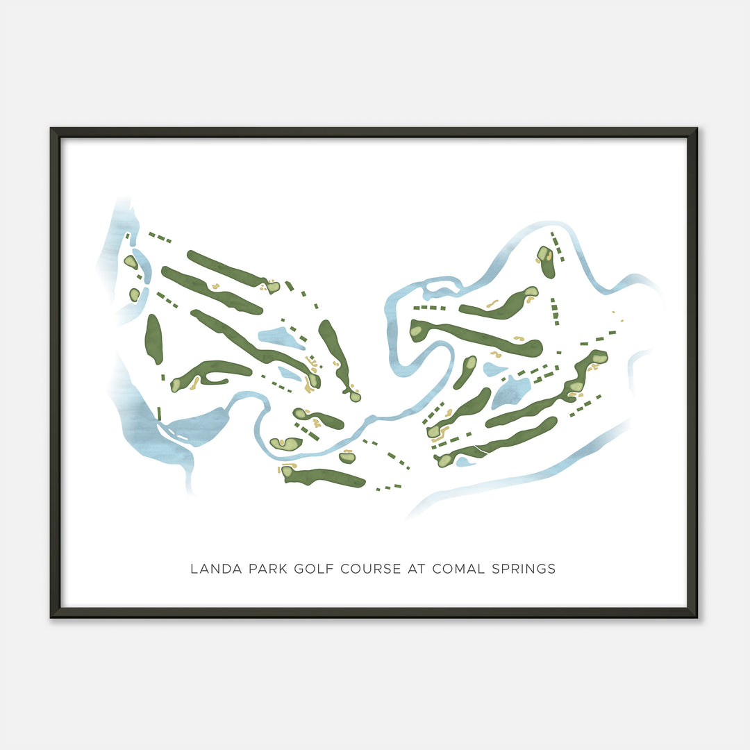 Print of Landa Park Golf Course At Comal Springs Modern Map