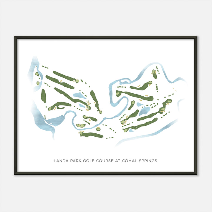 Print of Landa Park Golf Course At Comal Springs Modern Map