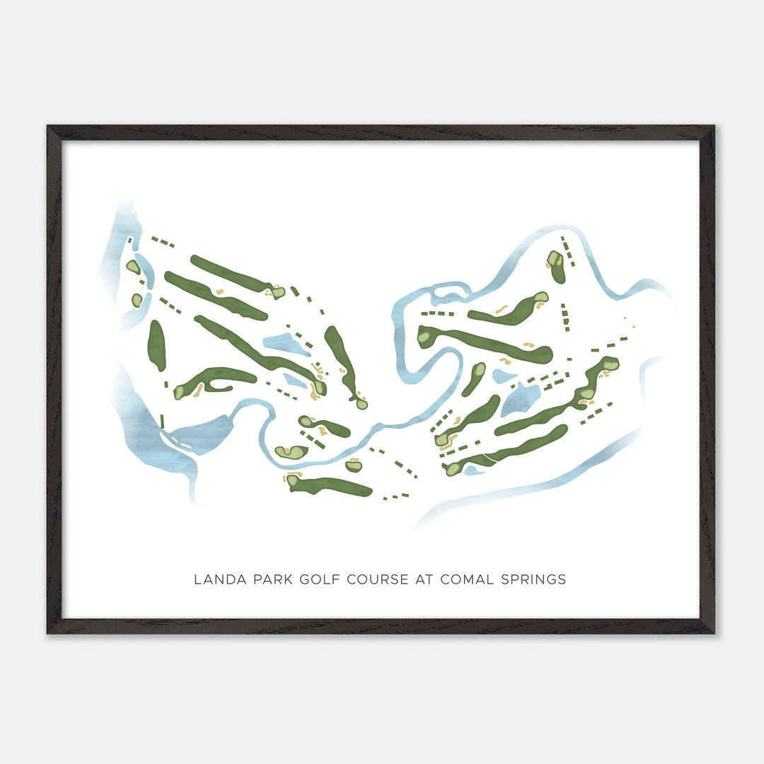 Print of Landa Park Golf Course At Comal Springs Modern Map