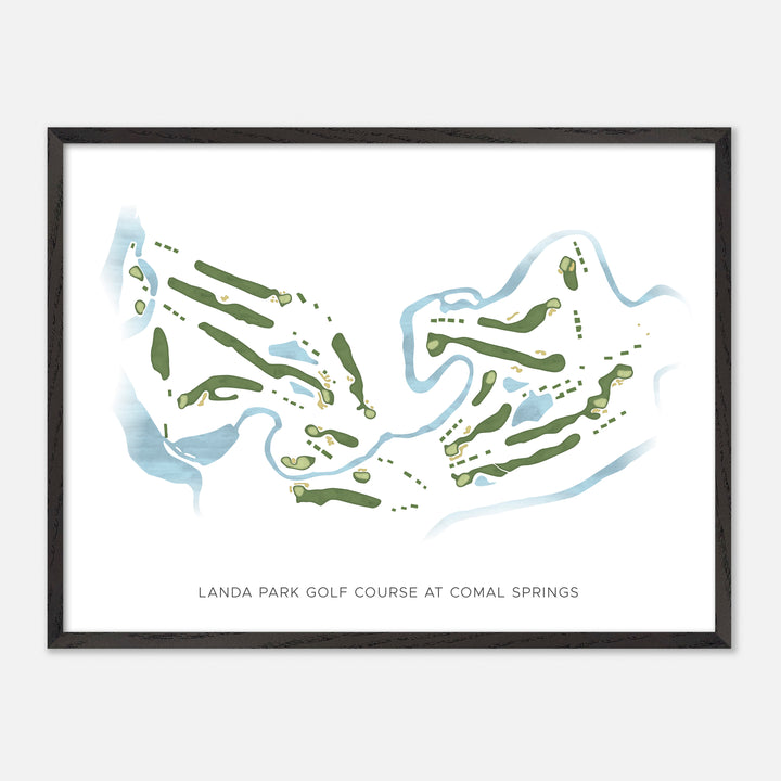 Print of Landa Park Golf Course At Comal Springs Modern Map