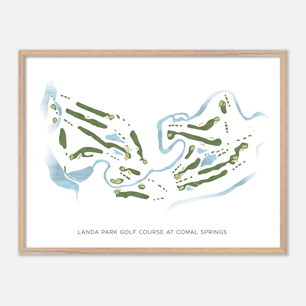 Print of Landa Park Golf Course At Comal Springs Modern Map