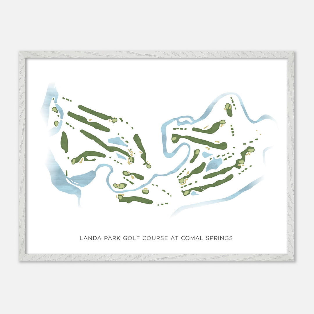 Print of Landa Park Golf Course At Comal Springs Modern Map