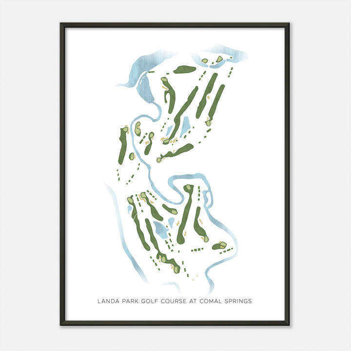 Print of Landa Park Golf Course At Comal Springs Modern Map