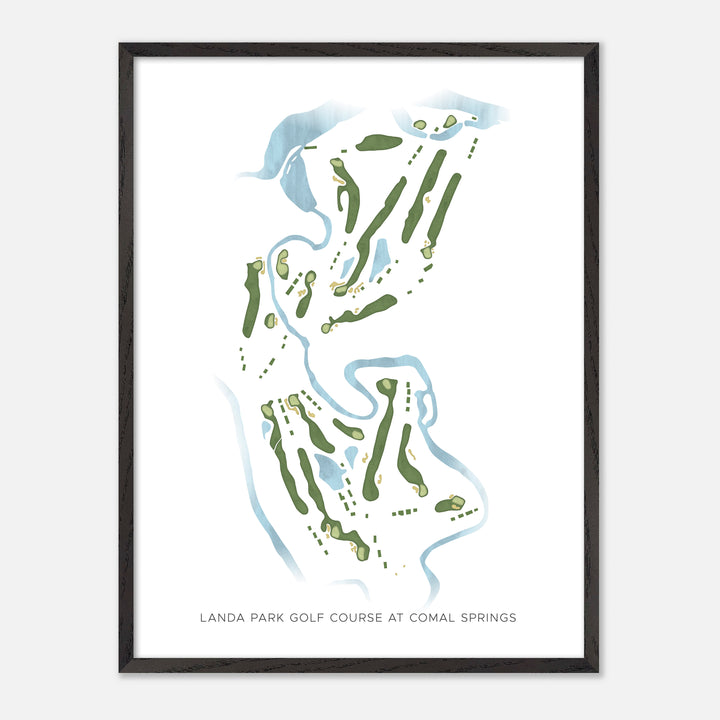 Print of Landa Park Golf Course At Comal Springs Modern Map