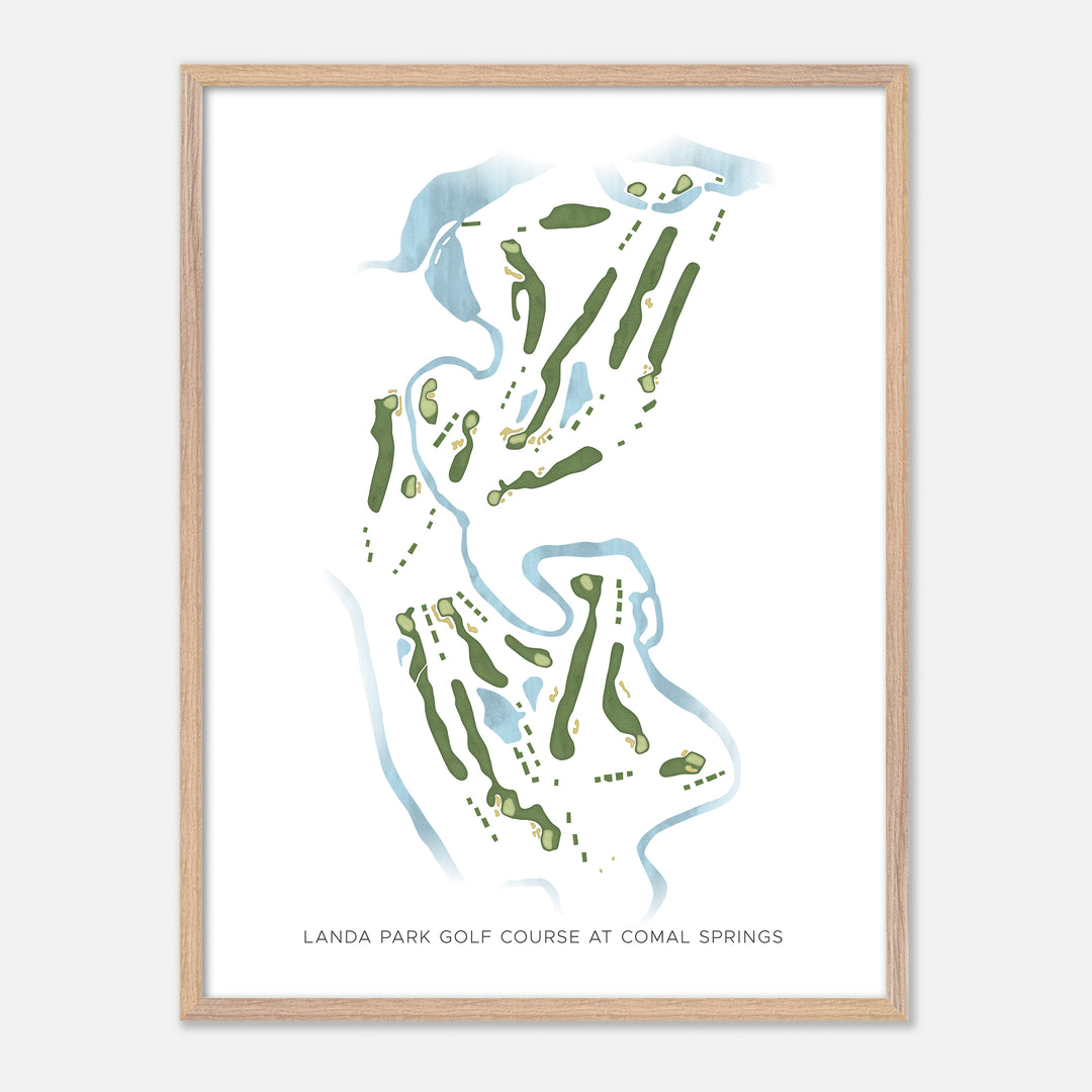Print of Landa Park Golf Course At Comal Springs Modern Map