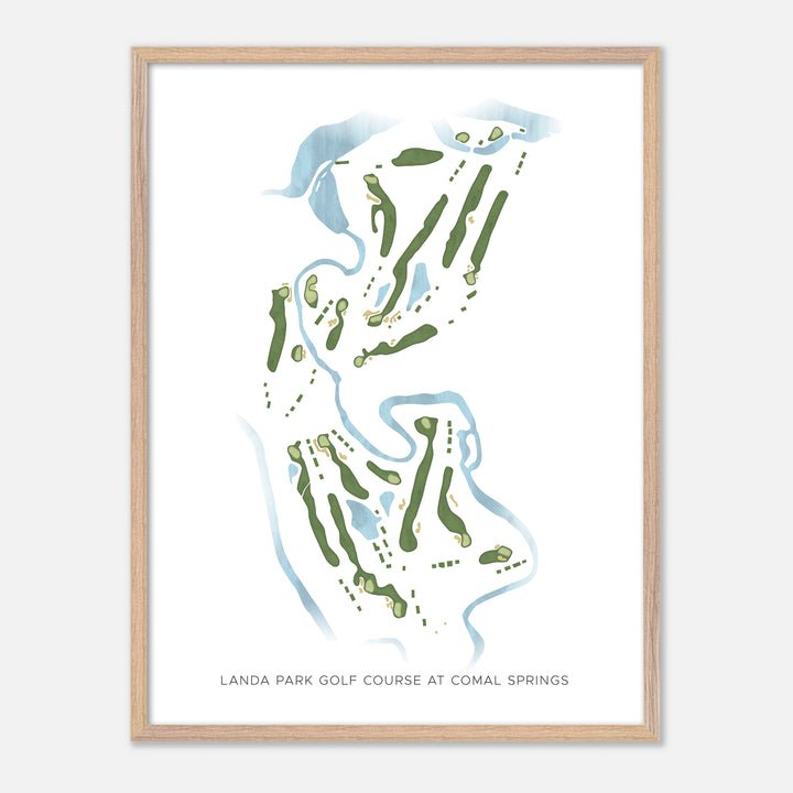 Print of Landa Park Golf Course At Comal Springs Modern Map
