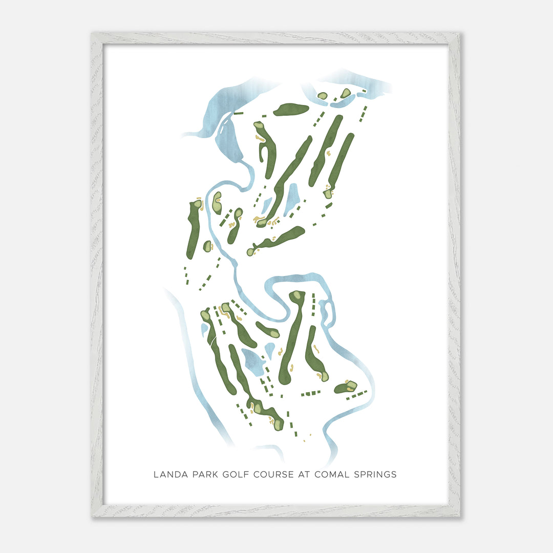 Print of Landa Park Golf Course At Comal Springs Modern Map
