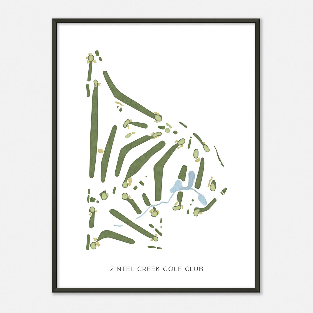 Print of Zintel Creek Golf Club Modern Map