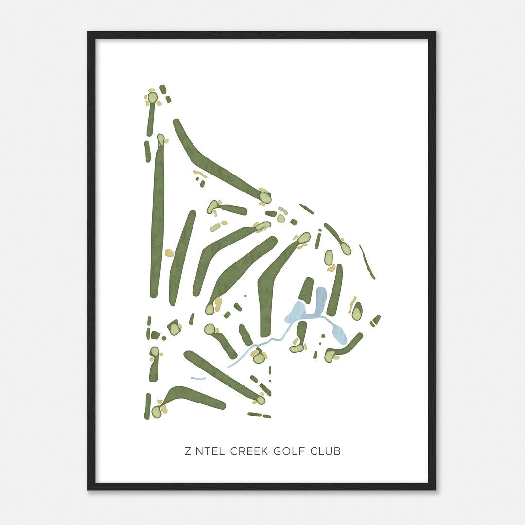 Print of Zintel Creek Golf Club Modern Map