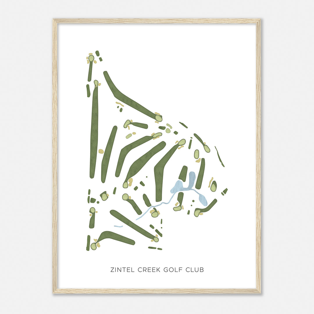 Print of Zintel Creek Golf Club Modern Map