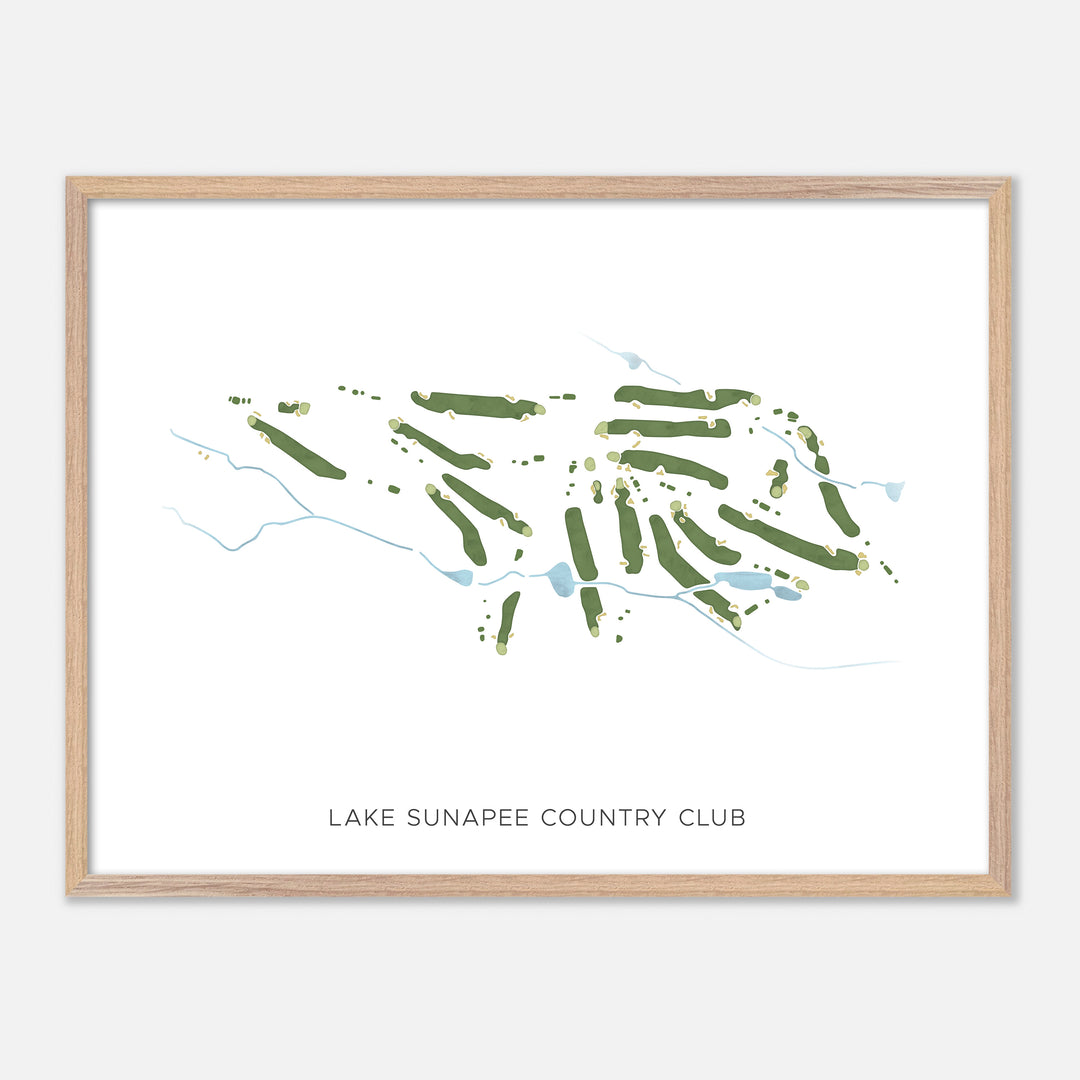 Print of Lake Sunapee Country Club Modern Map
