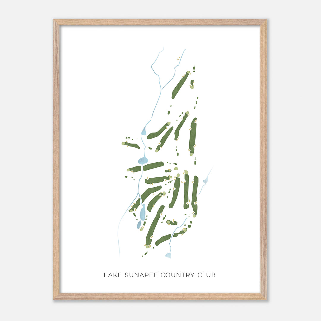 Print of Lake Sunapee Country Club Modern Map