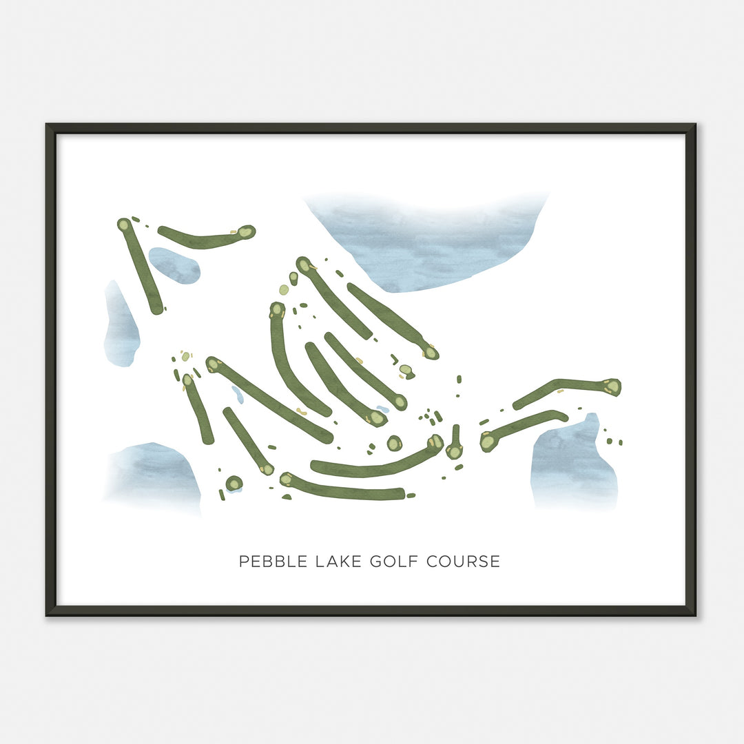 Print of Pebble Lake Golf Course Modern Map