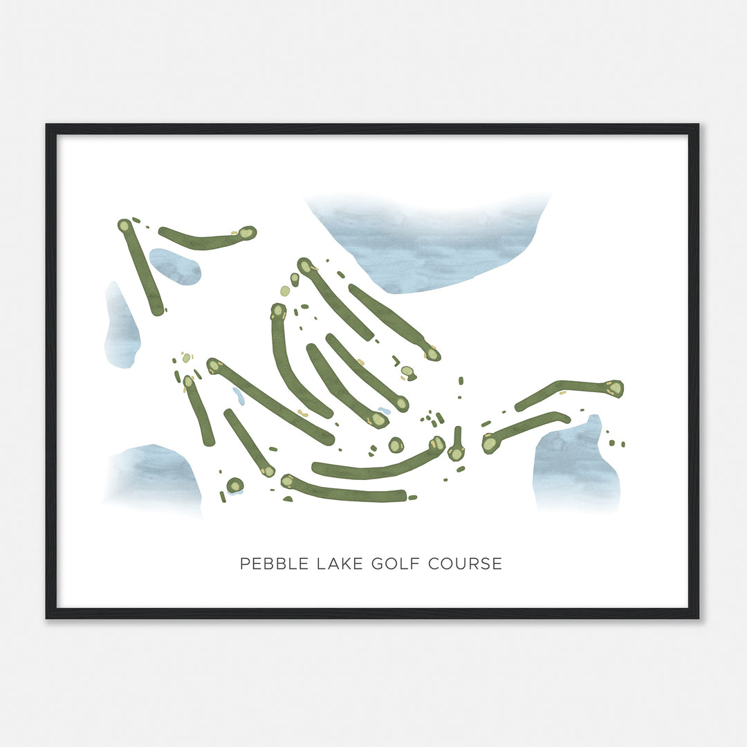 Print of Pebble Lake Golf Course Modern Map