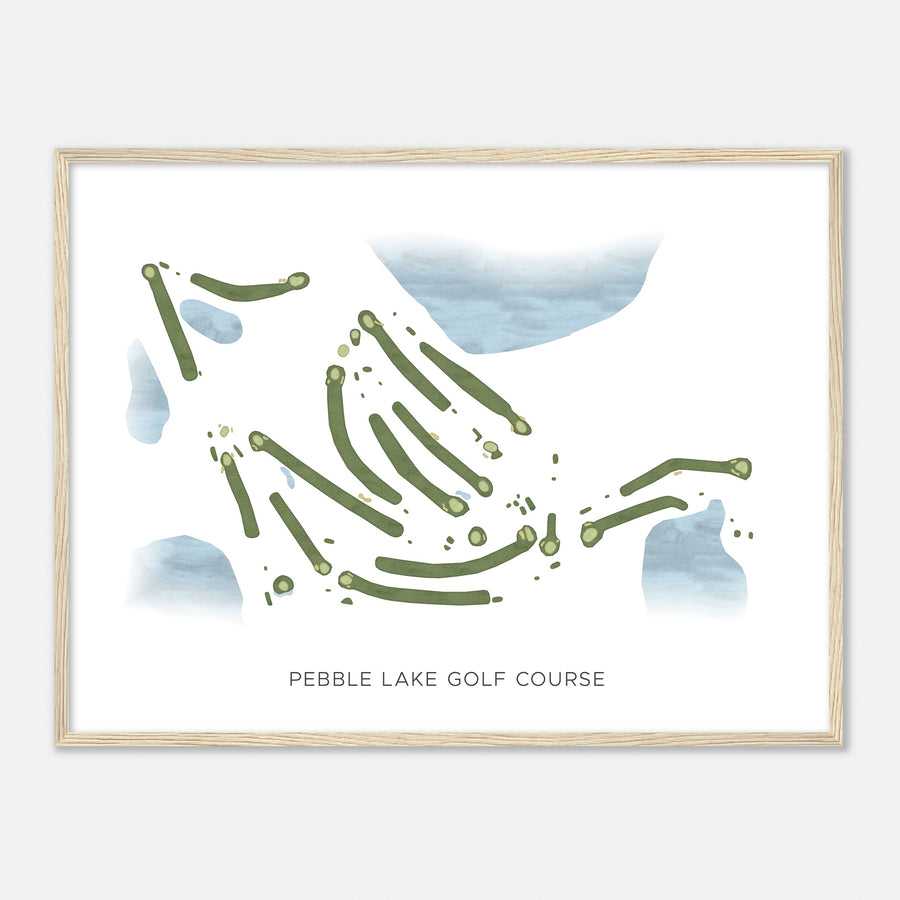 Print of Pebble Lake Golf Course Modern Map