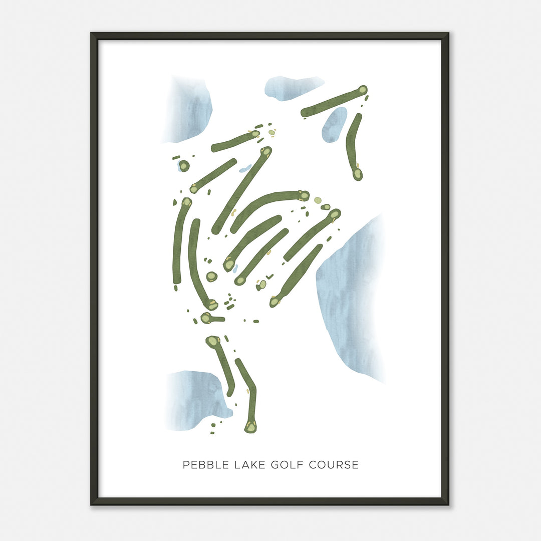 Print of Pebble Lake Golf Course Modern Map