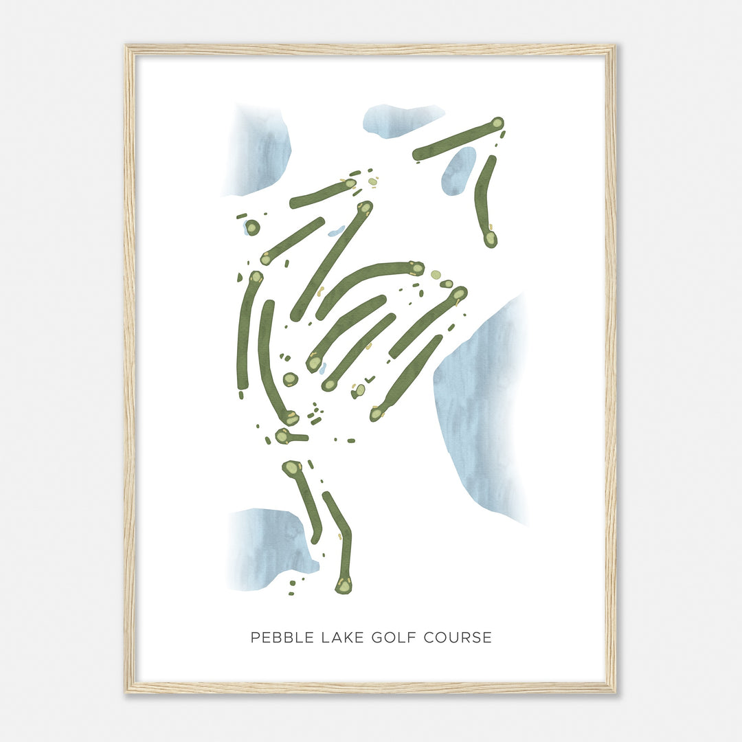 Print of Pebble Lake Golf Course Modern Map