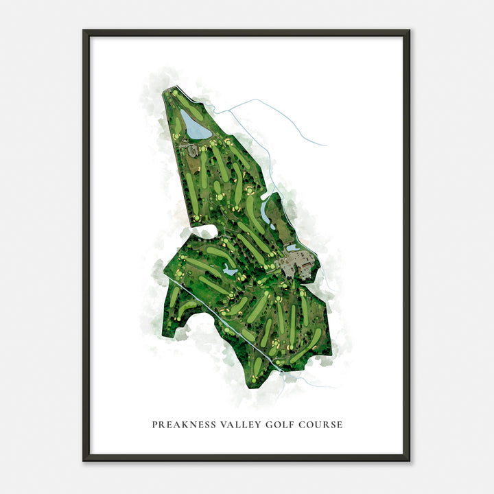 Print of Preakness Valley Golf Course Classic Map