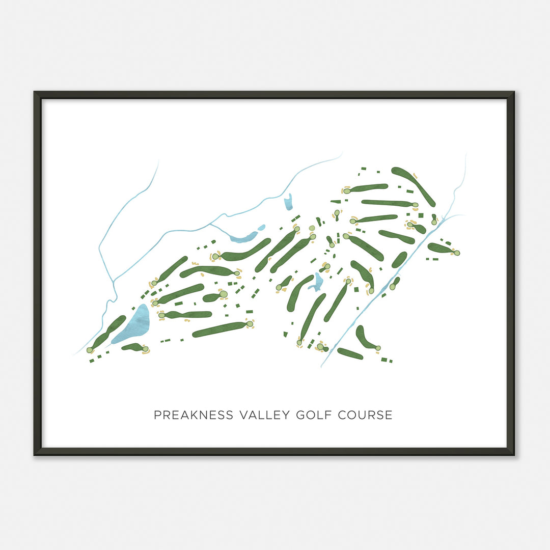 Print of Preakness Valley Golf Course Modern Map