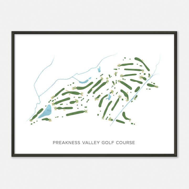 Print of Preakness Valley Golf Course Modern Map