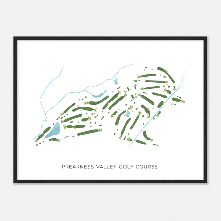 Print of Preakness Valley Golf Course Modern Map
