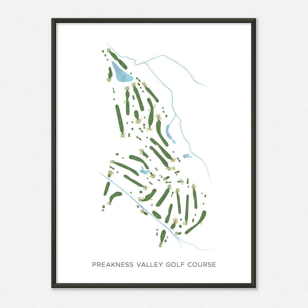 Print of Preakness Valley Golf Course Modern Map