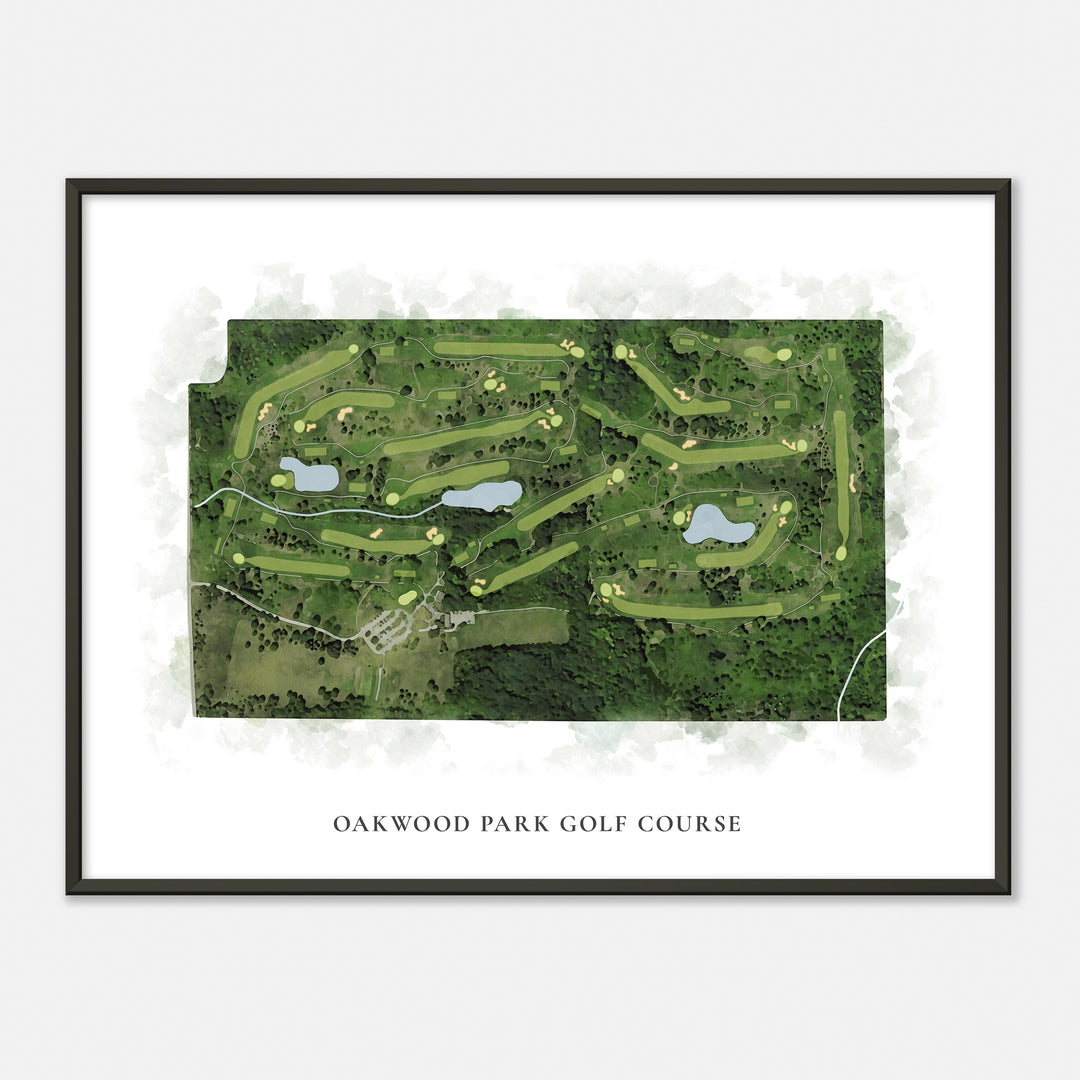 Print of Oakwood Park Golf Course Classic Map