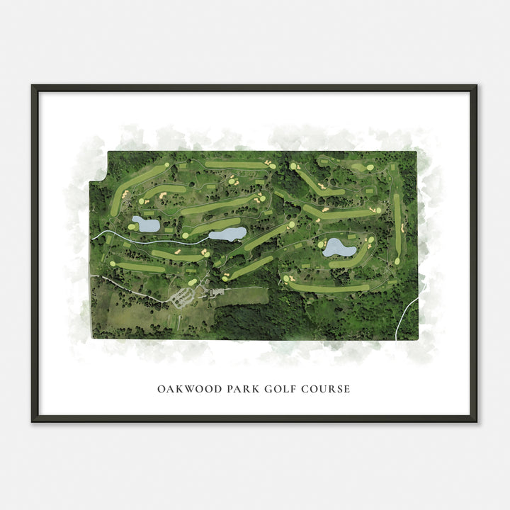 Print of Oakwood Park Golf Course Classic Map