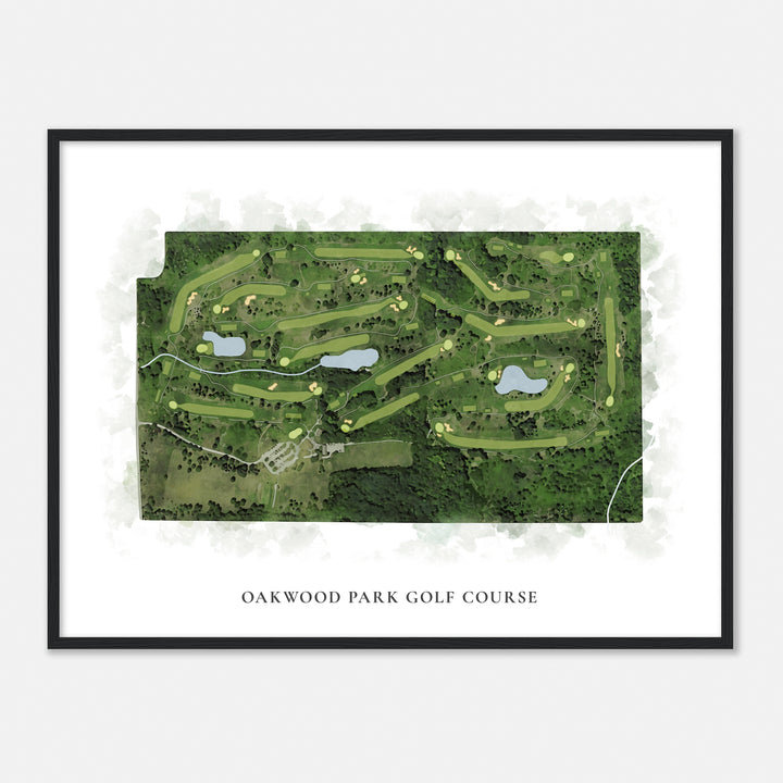 Print of Oakwood Park Golf Course Classic Map