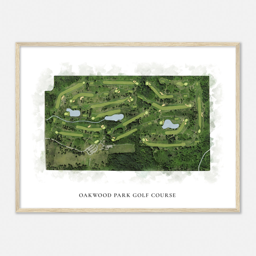 Print of Oakwood Park Golf Course Classic Map