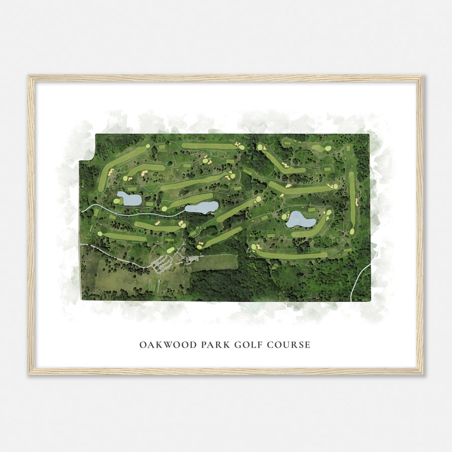 Print of Oakwood Park Golf Course Classic Map