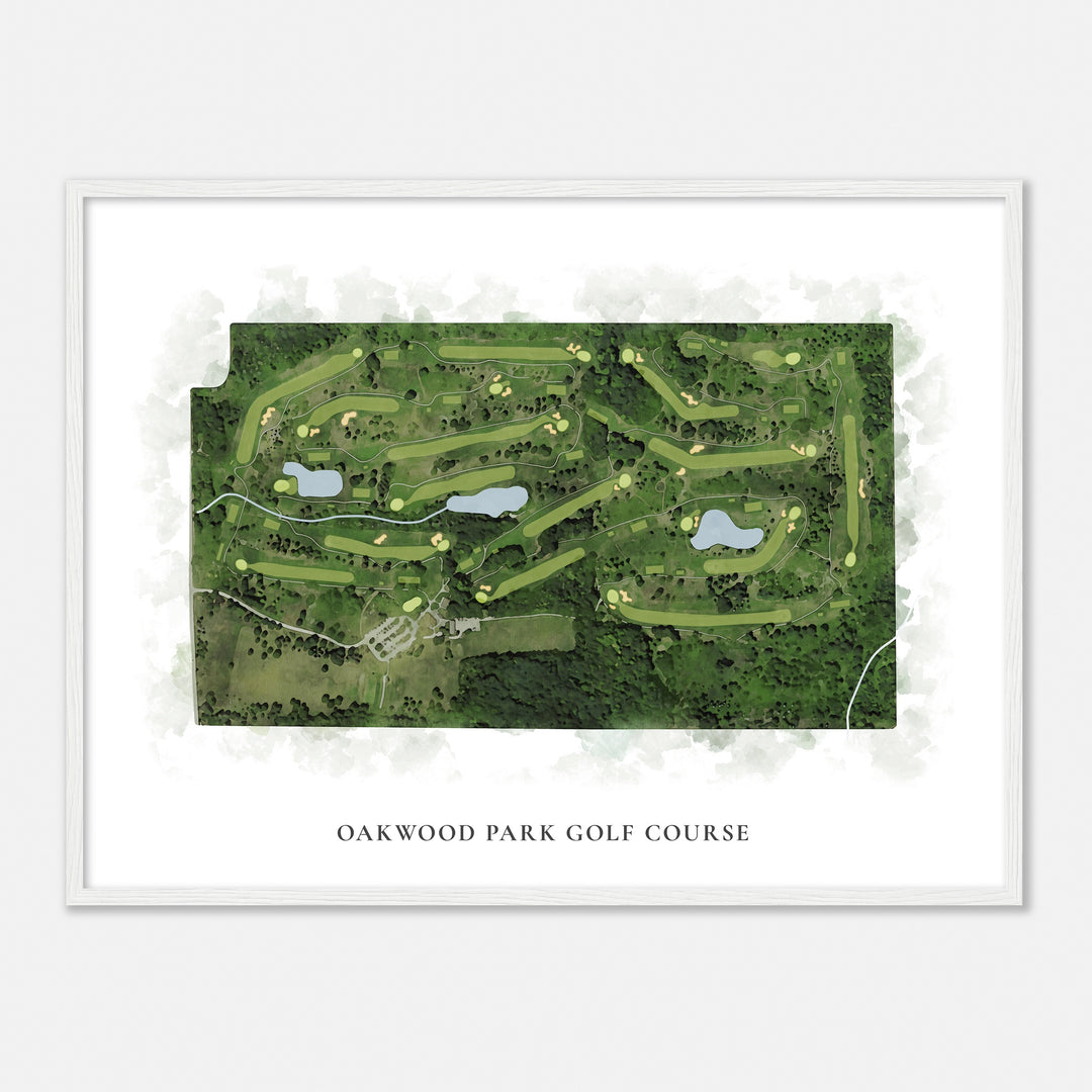 Print of Oakwood Park Golf Course Classic Map