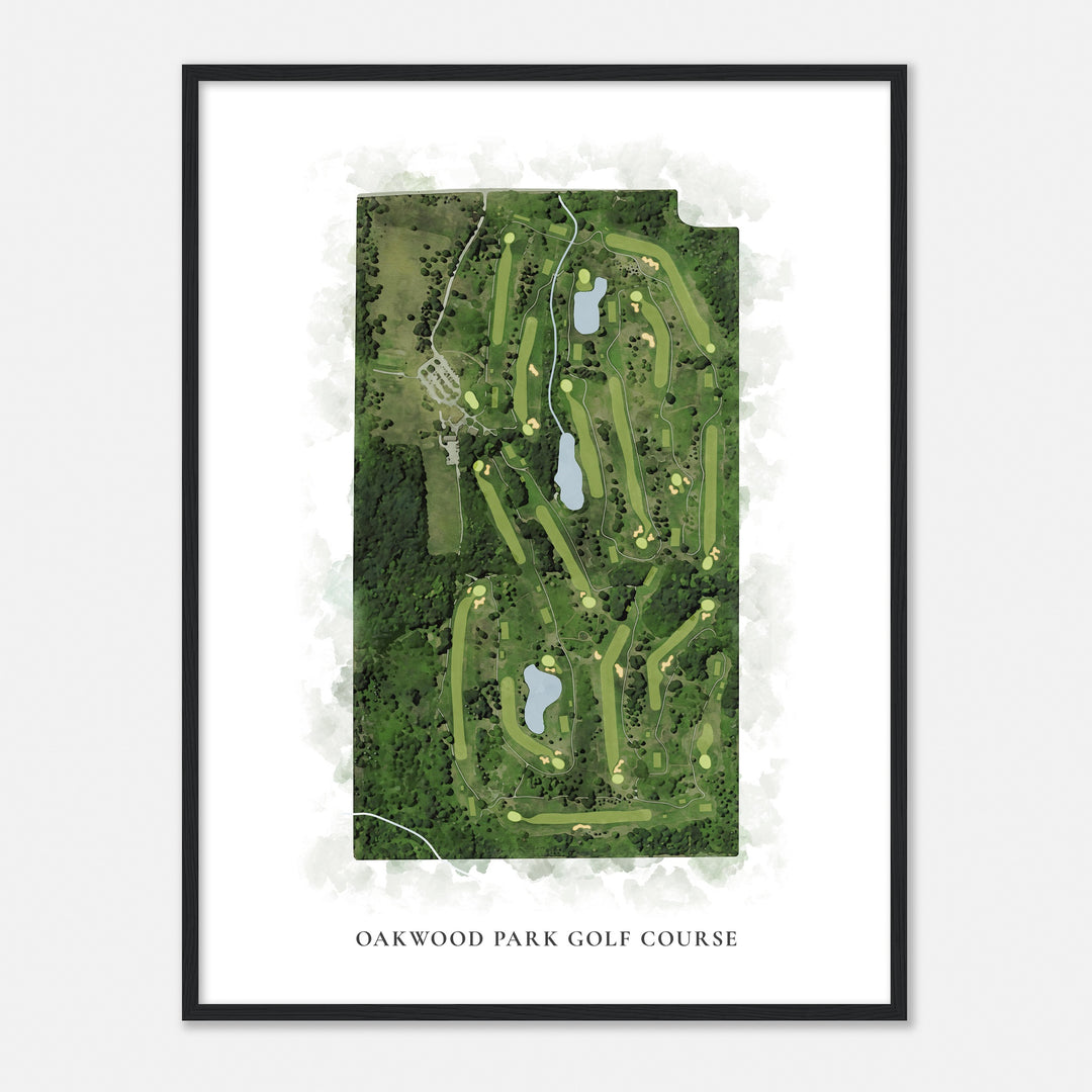 Print of Oakwood Park Golf Course Classic Map