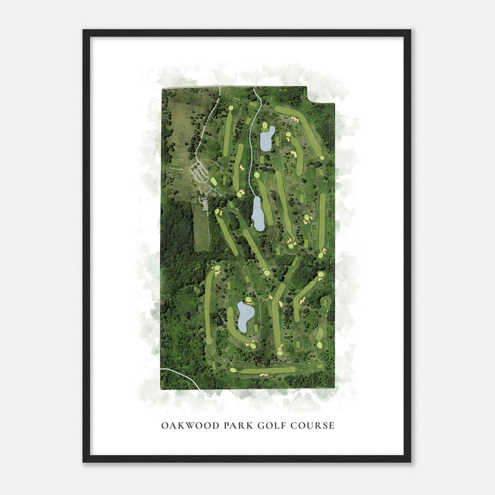 Print of Oakwood Park Golf Course Classic Map
